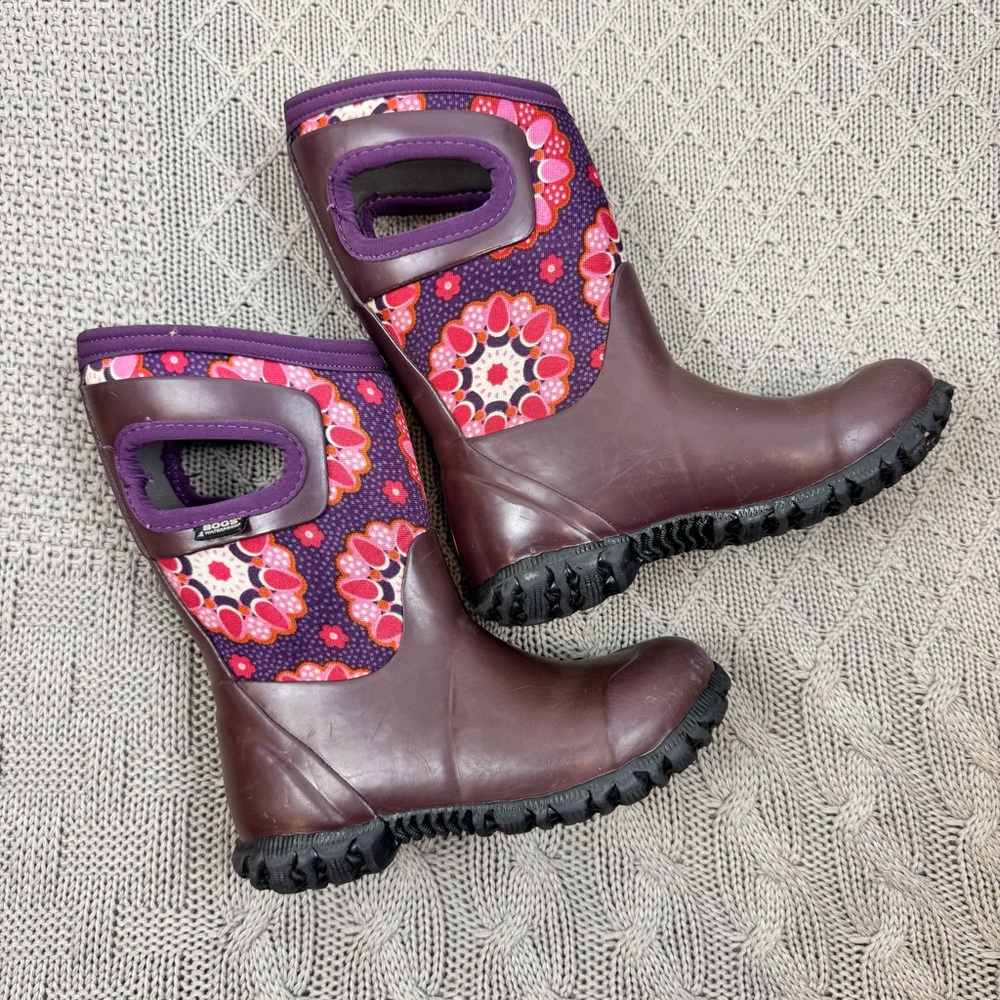 BOGS Girls North Hampton Kaleidoscope Winter Pull On Snow Boots 10 - Picture 1 of 8